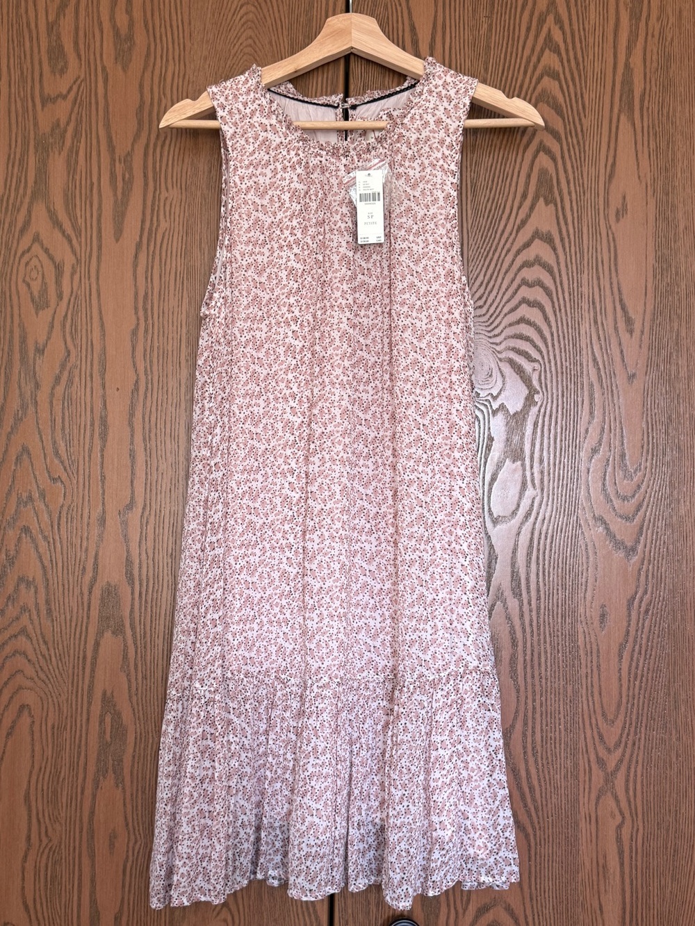 Anthropologie Natalie Flounced Tunic Dress, Pink, Size Small Petite *NWT*